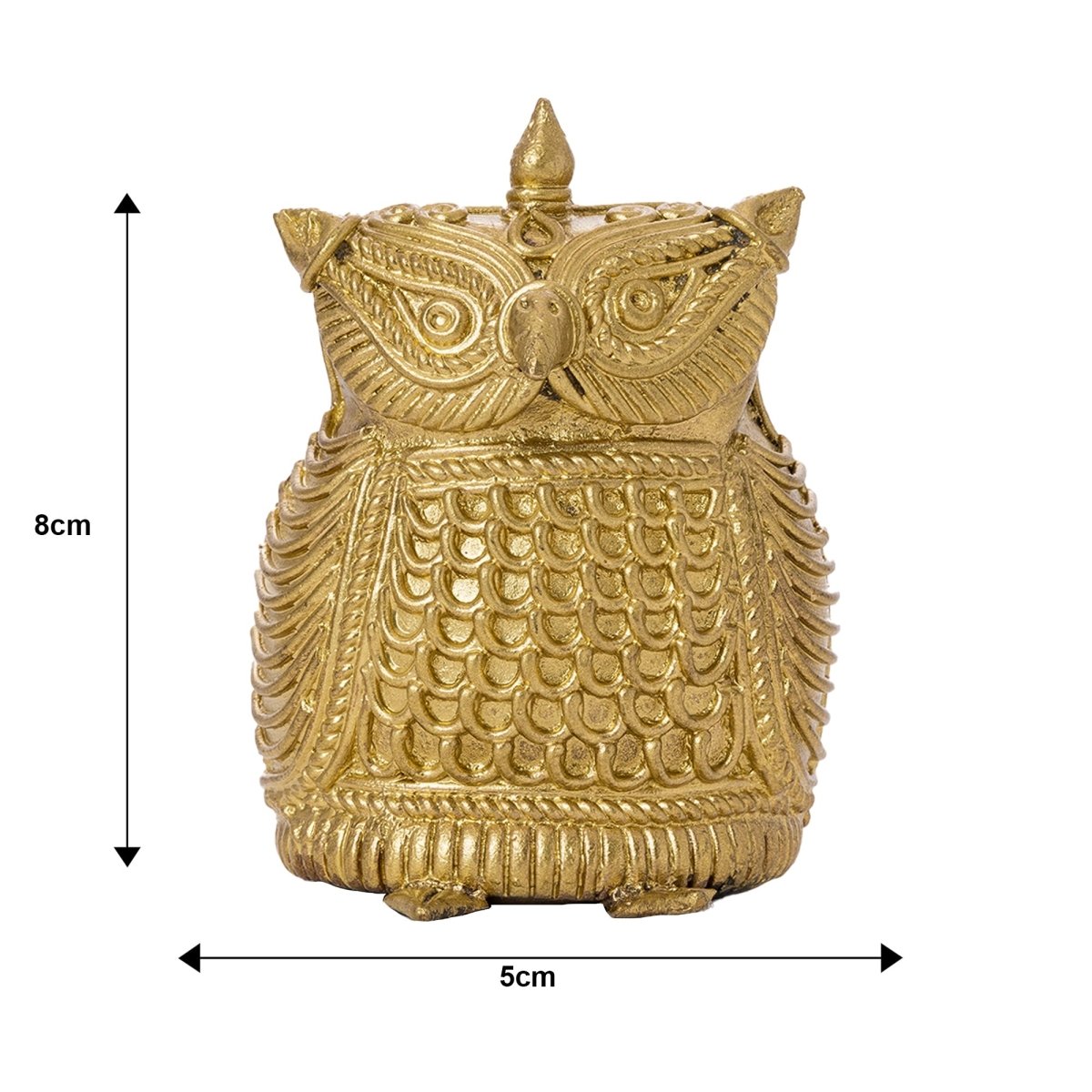 Dhokra Owl Brass Tabletop: Artisan Home Decor Masterpiece