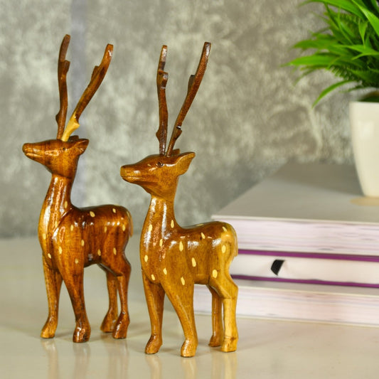 Sowpeace Wooden Dotted Deer: Small Artisan Decor