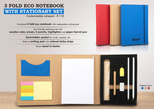 3 fold Eco Notebook with stationary set | Customizable notepad - https://youtu.be/Mj_Gj5fSvRk