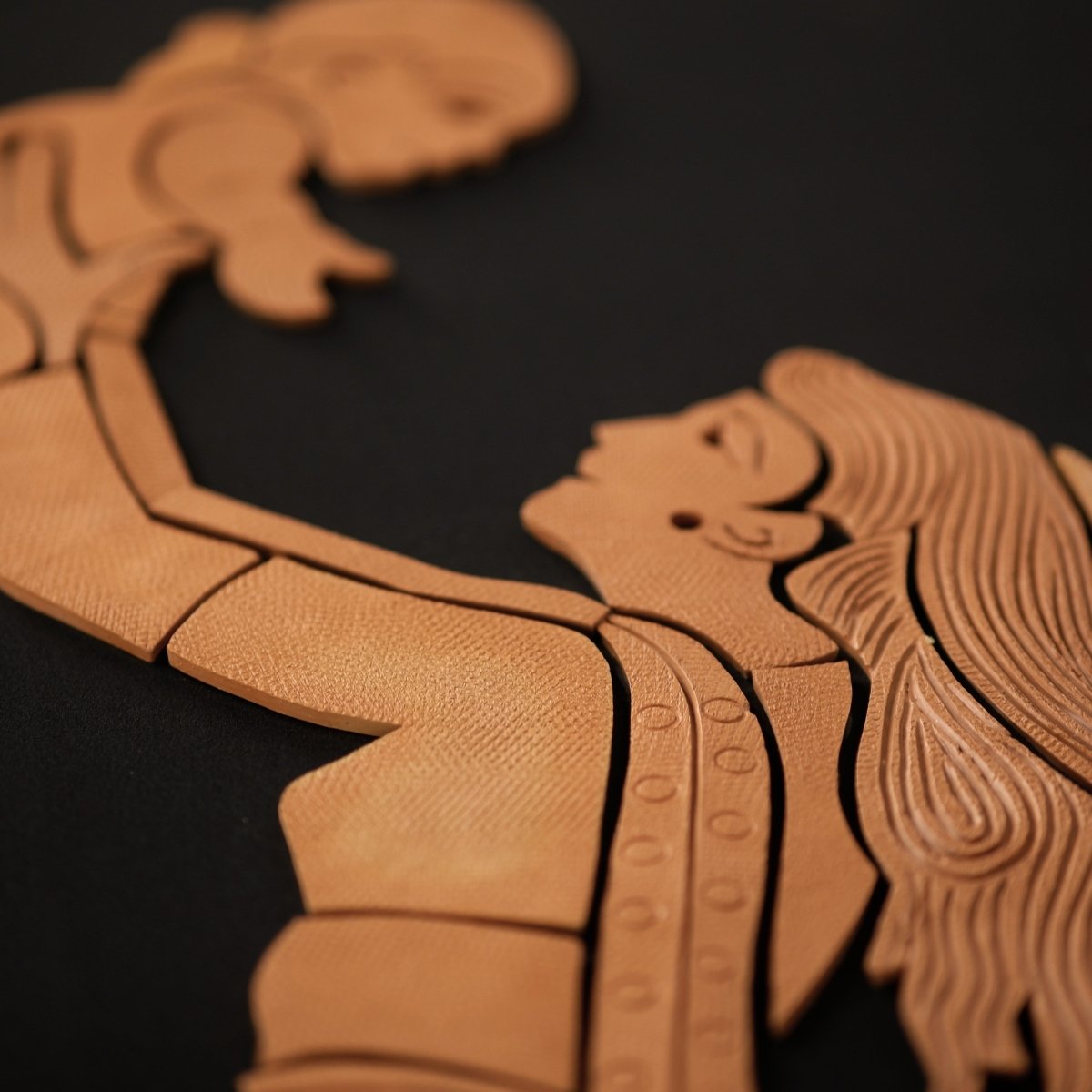 Handcrafted Terracotta Mother-Son Wall Art Masterpiece