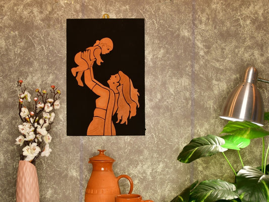 Handcrafted Terracotta Mother-Son Wall Art Masterpiece