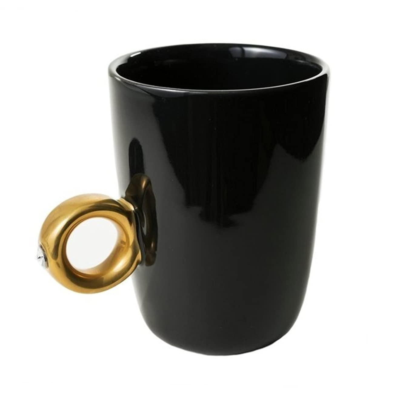 Black Diamond Solitaire Ring Coffee Mugs