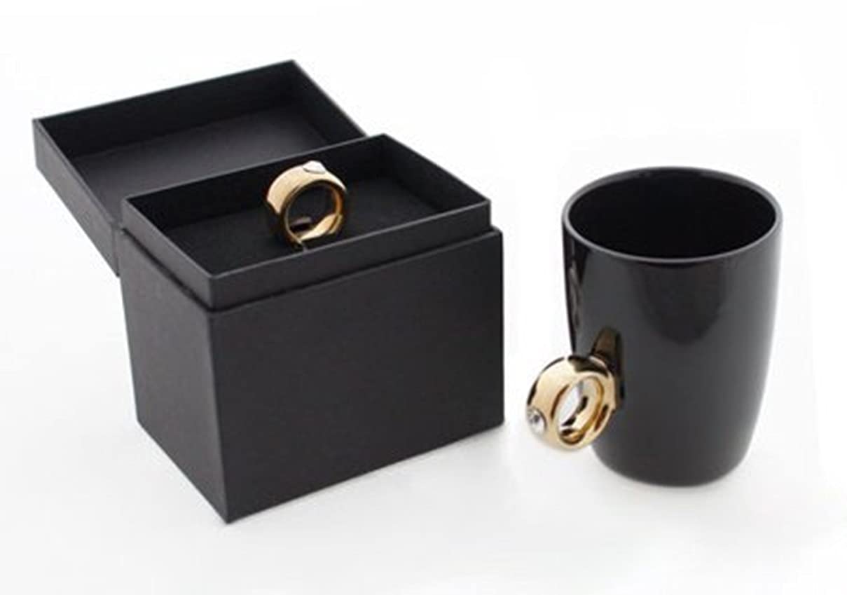 Black Diamond Solitaire Ring Coffee Mugs