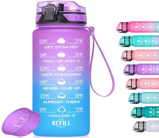 Motivational Water Bottle with Time Marker, 32 Oz BPA Free Water Bottles(pack of 3)