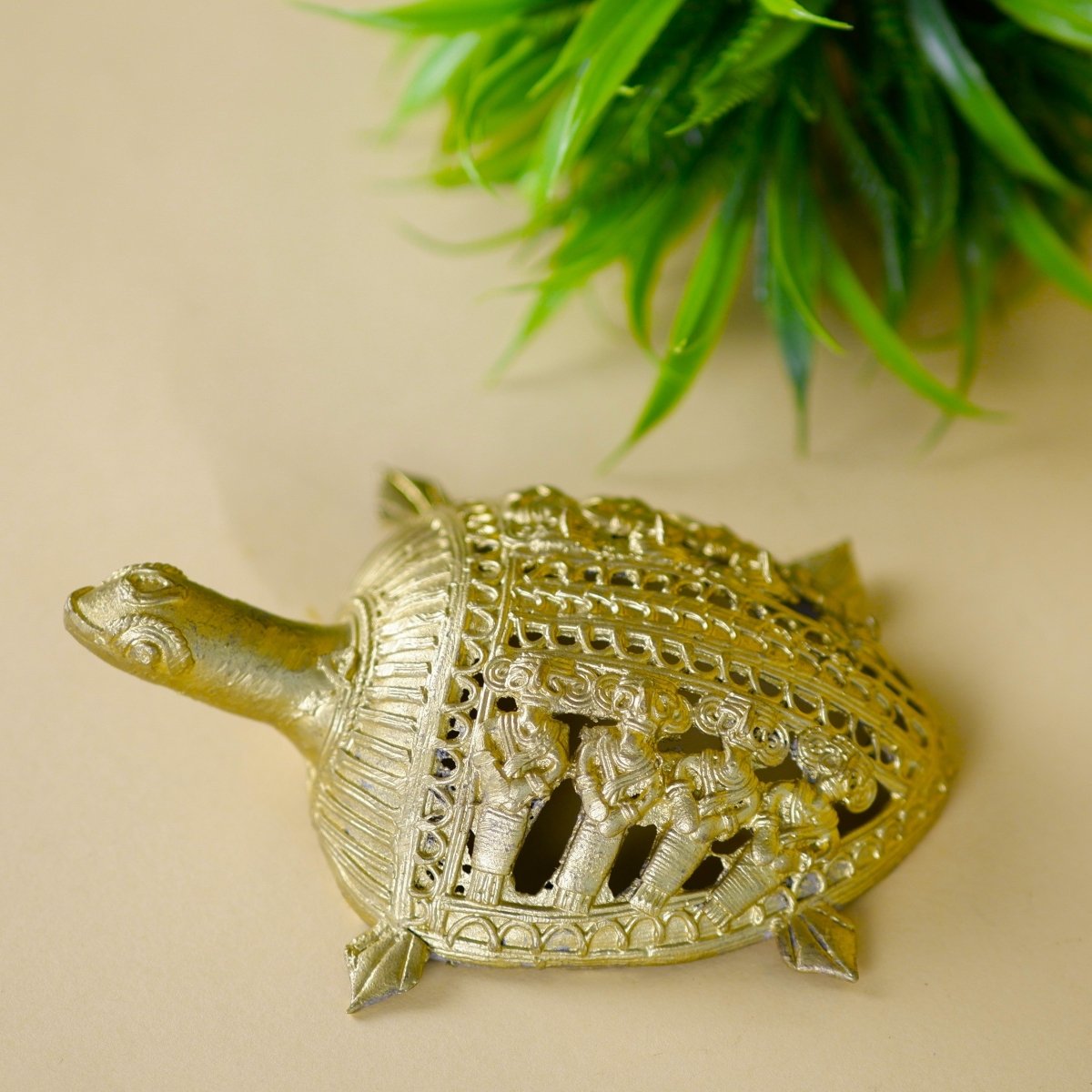 Dhokra Tortoise: Artisan Brass Home Decor