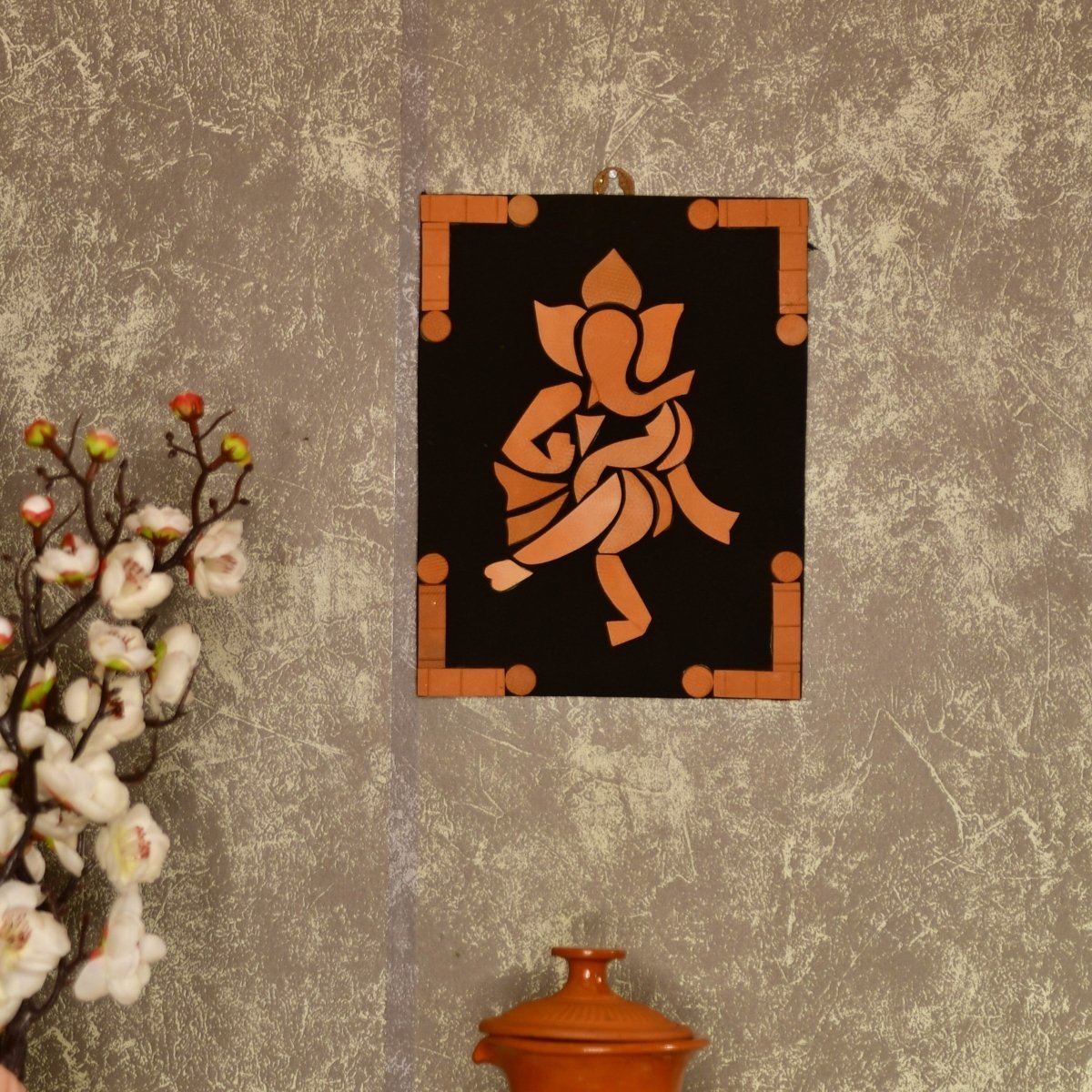 Handcrafted Terracotta Dancing Ganesh Wall Art: Unique Home Decor