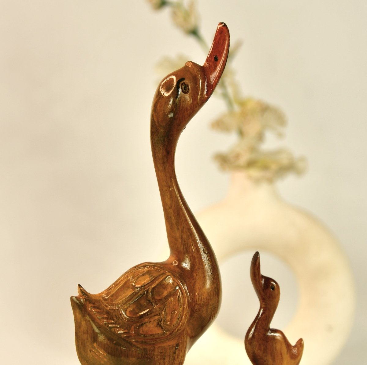 Sowpeace Wooden Duck Set: Artisan Home Decor Accent