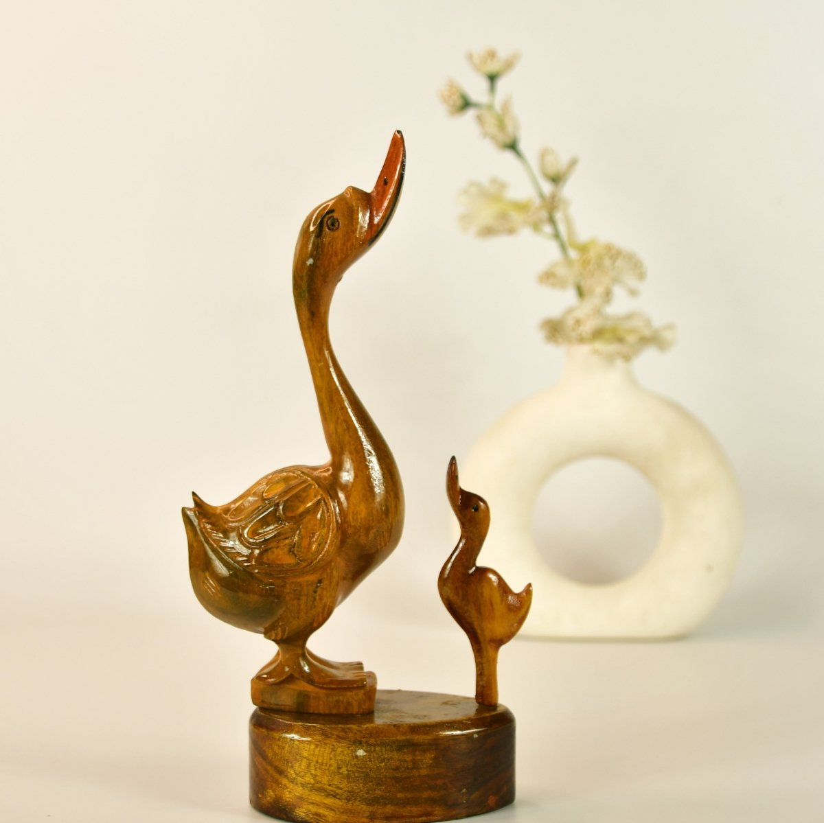 Sowpeace Wooden Duck Set: Artisan Home Decor Accent