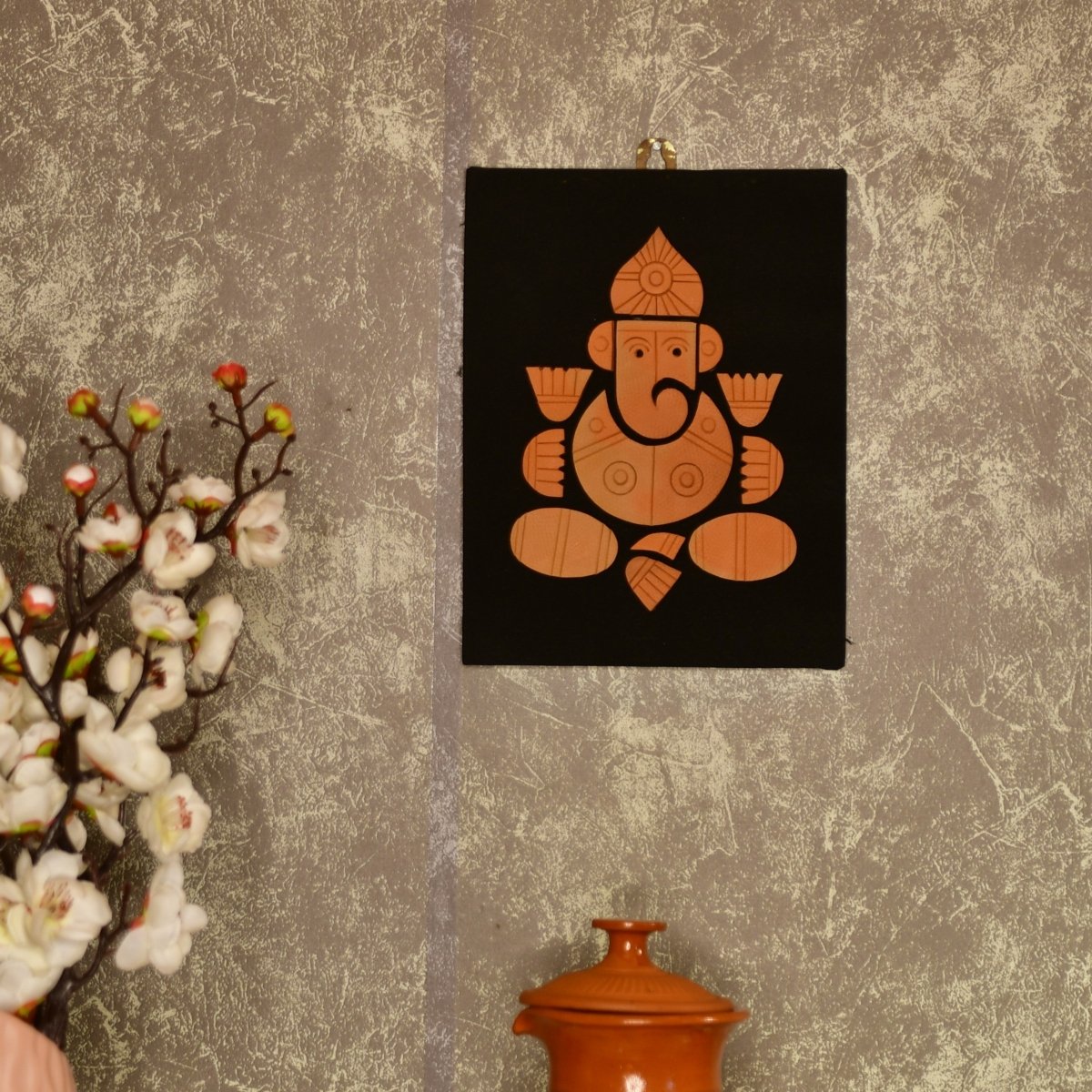 Sowpeace Terracotta Ganesh Wall Art