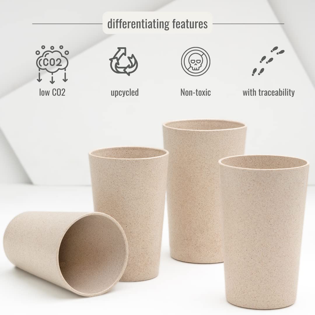 Earth-Friendly Crinkled Tumblers | Made with Rice Husk & Bamboo Fibers