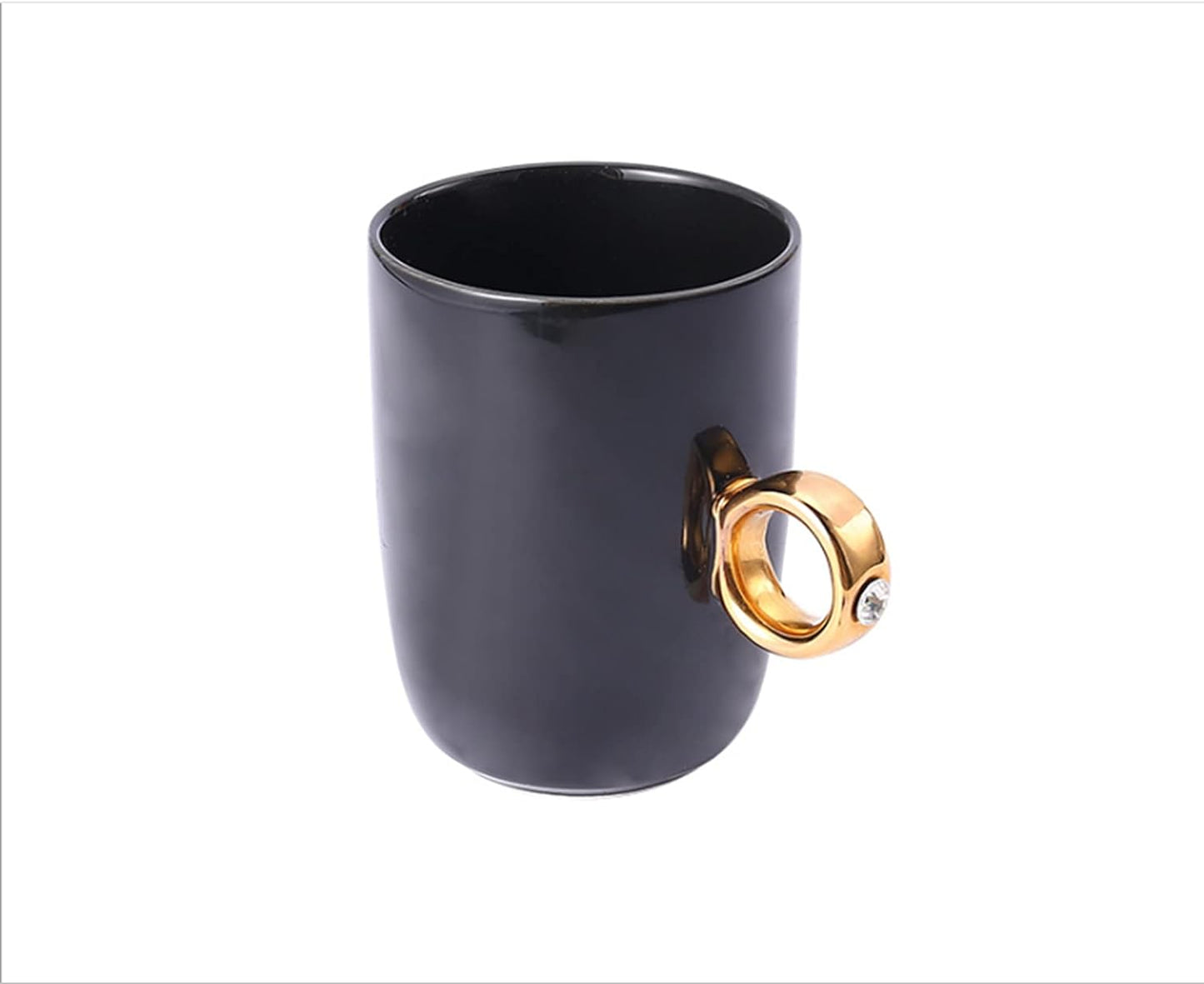 Black Diamond Solitaire Ring Coffee Mugs